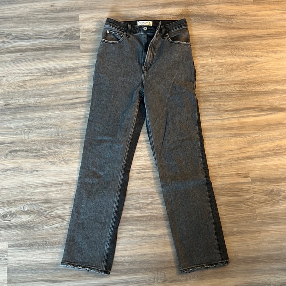 A&F Ankle Straight Ultra High Rise